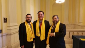 Rabbi Ariel Sadwin; Rep. Luke Messer (R-IN); Rabbi Abba Cohen