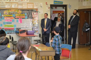 Senator Broden being welcomed into a SBHDS classroom