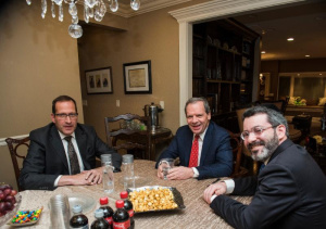 Senator Ira Silverstein (D-8); Senate President John Cullerton (D-6); Rabbi Shlomo Soroka, Agudath Israel of Illinois' director of government affairs