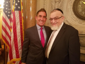 Rabbi Shmuel Lefkowitz with Senate Independent Democratic Conference Leader Jeff Klein