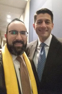 Rabbi Ariel Sadwin with Speaker of the US House of Representatives