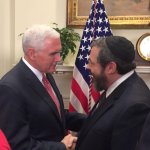 Rabbi Abba Cohen thanking Vice President Mike Pence at the White House