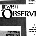 The Jewish Observer Vol. 1 No. 5 Febraury 1964/Adar 5724